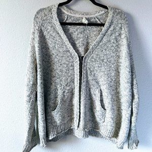 Gray Oversized Knit Sweater